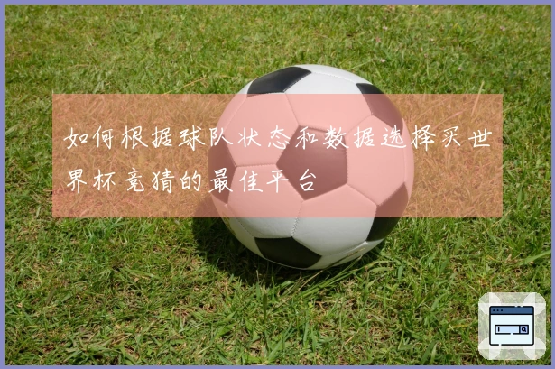 如何根据球队状态和数据选择买世界杯竞猜的最佳平台