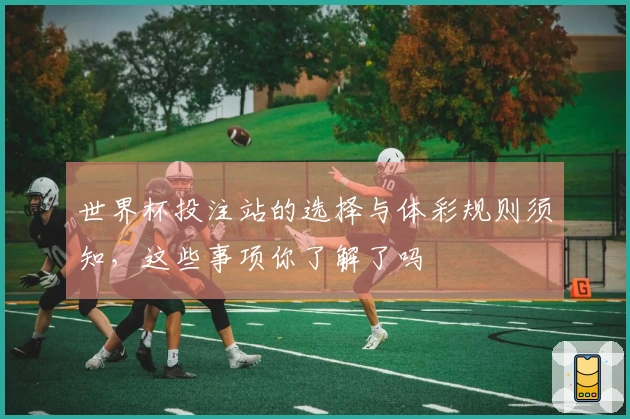 世界杯投注站的选择与体彩规则须知，这些事项你了解了吗